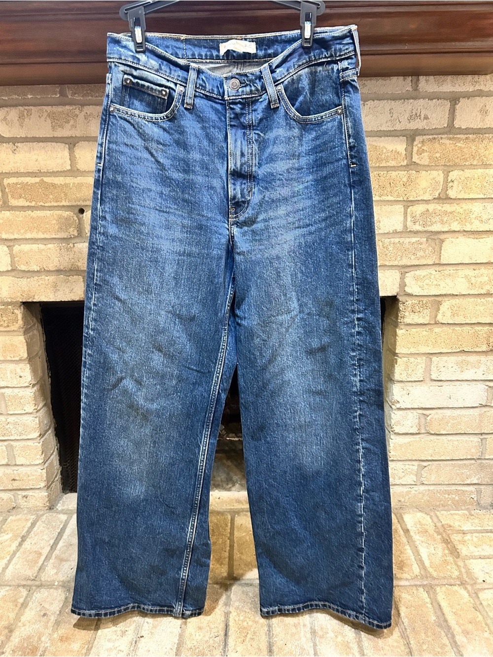 Banana Republic Mid-Blue Wide-Leg Denim Jeans EUC